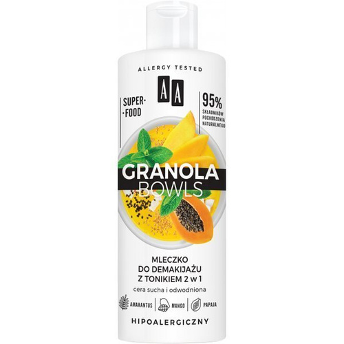 AA GRANOLA BOWLS 2in1 MAKEUP remover milk with tonic, 400ml
