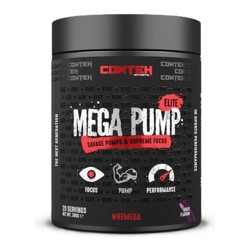 Conteh Sports Mega Pump Elite Przedtreningówka bez stymulantów w proszku, Winogrono 390g