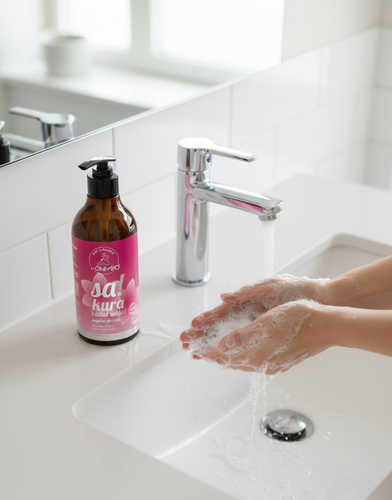 OnlyBio Body in Balance Sakura Cherry Blossom Hand Soap for Dry and Rough Skin 400ml