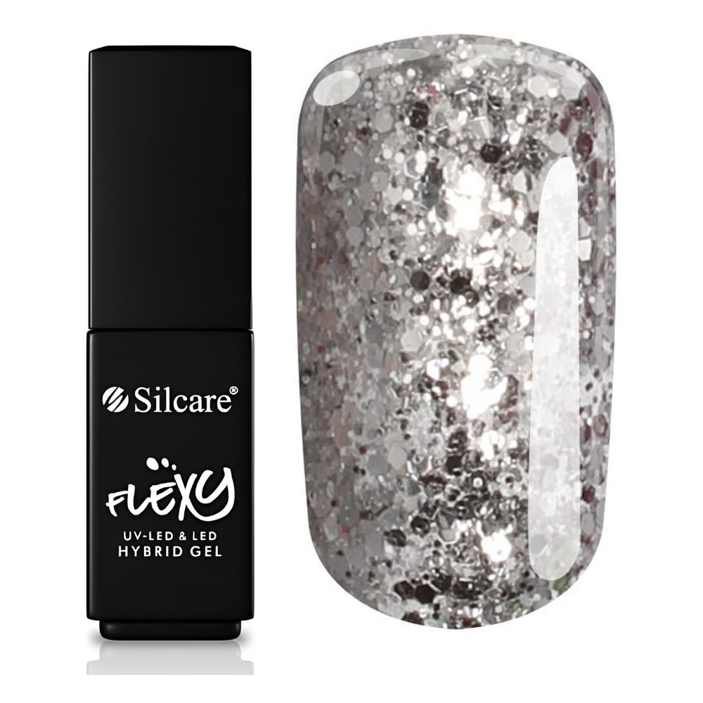 Silcare Flexy UV/LED Hybrid Nail Polish 159 Silver Dust 4.5g