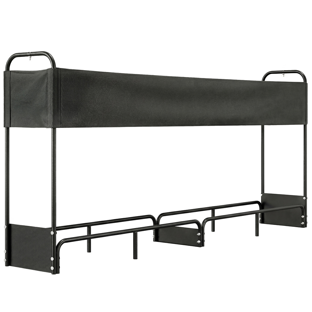 Outsunny 8.5ft Firewood Rack, Heavy Duty Log Storage Holder with Waterproof 600D Oxford Log Cover for Fireplace Fire Pits Outdoor Patio Wood Storage, 500 kg Large Capacity, Black