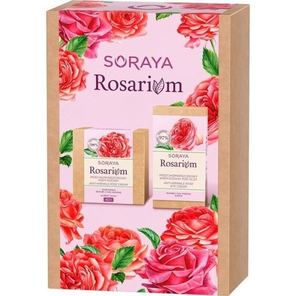 SORAYA – Rosarium zestaw przeciwzmarszczkowy Krem różany 40 + na dzień/na noc 50ml + przeciwzmarszczkowy Krem różany pod oczy 15ml