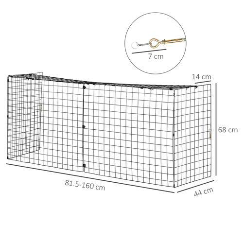 HOMCOM Extendable Fire Guard Screen, Freestanding Fire Screen Spark Guard, Folding Fireplace Cover, Wire Mesh, Child & Pet Safety Barrier for Fireplaces, 81.5-160cm, Black