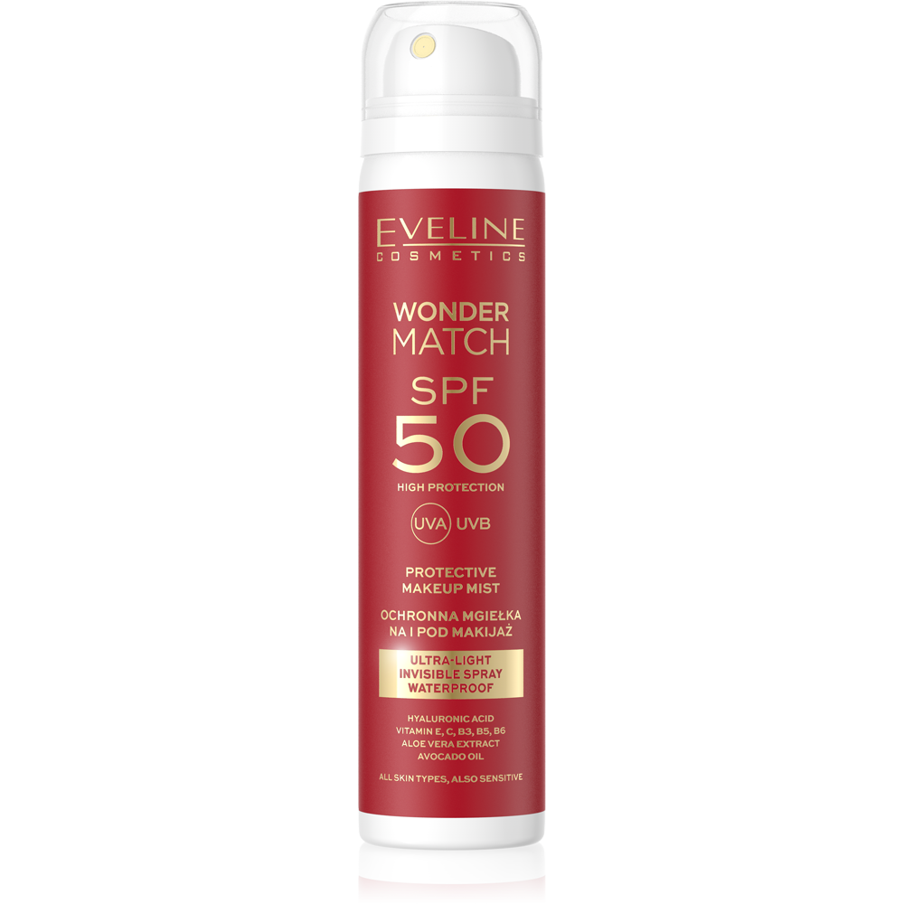Eveline Wonder Match Ultralight Protective Mist SPF 50 On and Under Makeup 75ml