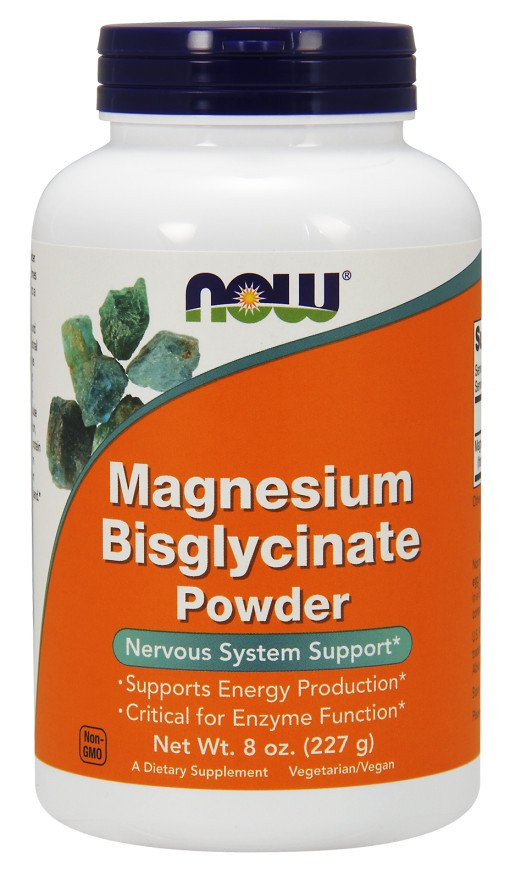 NOW Foods Magnesium Bisglycinate Powder Wysoko Przyswajalny Magnez w Proszku 227g