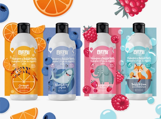 Barwa Bebi Kids Pomarancza Szampon i Płyn do Kąpieli 2w1 dla Dzieci od 1. Roku Życia 500ml