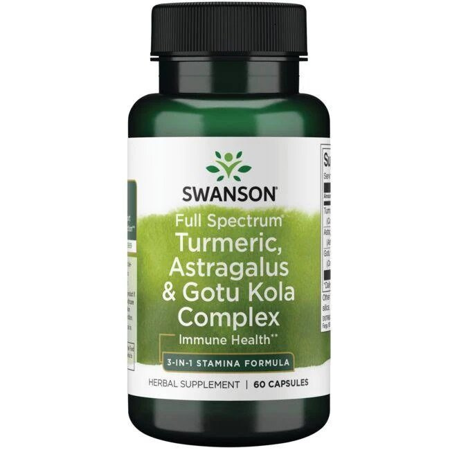 Swanson Full Spectrum Turmeric Astragalus & Gotu Kola Complex 60 Capsules
