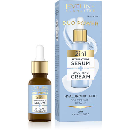 Eveline Duo Power 2w1 Serum Nawilżające i Krem Wygładzający 18ml