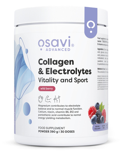 Osavi Kolagen & Elektrolity Witalność i Sport Owoce Leśne 390g