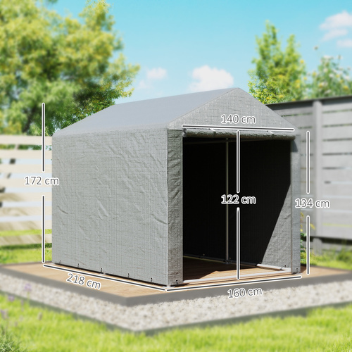 Outsunny 2.2 x 1.6 m Outdoor Storage Tent, with Accessories - Light Grey