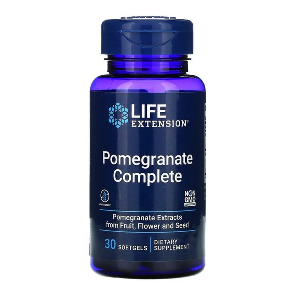 Life Extension Pomegranate Complete Pomegranate Extract For Cardiovascular and Whole-Body Health 30 Softgels