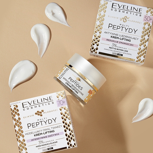 Eveline Elixir Of Youth Multi Peptydy Modelujący Owal Twarzy Krem-Lifting dla Skóry Dojrzałej 70+ 50ml