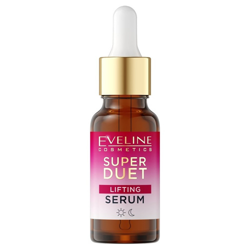 Eveline Super Duo Concentrated Lifting Serum with 5% Peptides and Collagen Complex for Dry and Mature Skin Day and Night 18ml