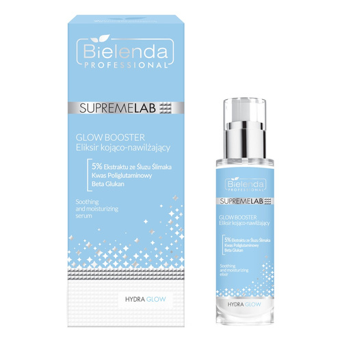 Bielenda Professional SupremeLab Hydra Glow Eliksir Kojąco-Nawilżający Glow Booster z Ekstraktem ze Śluzu Ślimaka dla Skóry Tłustej Mieszanej i Wrażliwej 30ml