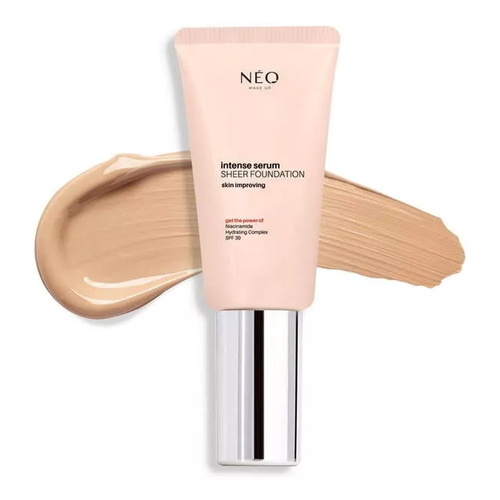Neo Makeup Intense Serum Sheer SPF 30 Nawilżający Podkład Nr 02 Ivory z Efektem Glass Skin 30ml 