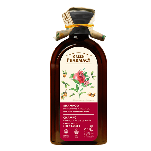Green Pharmacy Szampon dla Włosów Suchych i Łamliwych z Olejkiem Arganowym i Granatem 350ml
