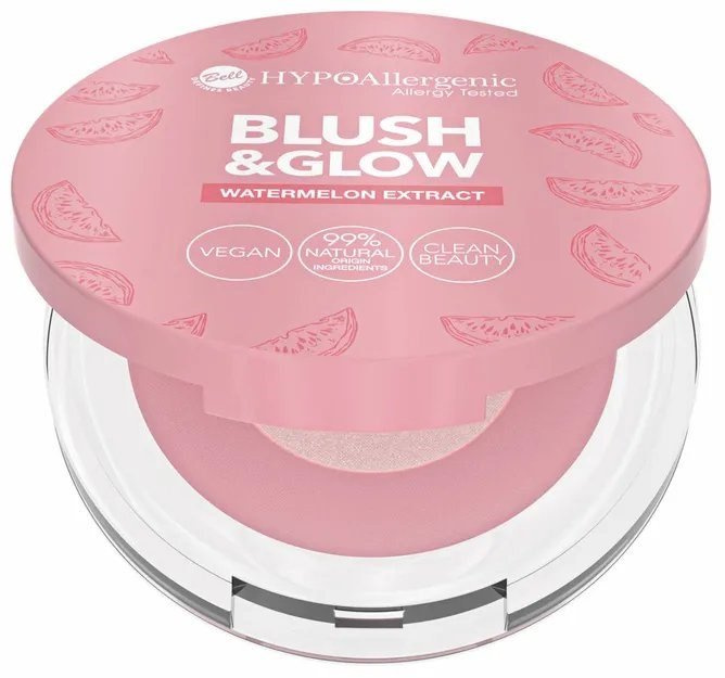 Bell HypoAllergenic Love My Lip & Skin Blush & Glow Rozświetlający Róż do Policzków Vegan 9g