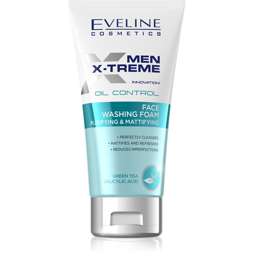 Eveline X-Treme Men Oil Control Pianka do Mycia Twarzy Oczyszczająca i Matująca 150ml