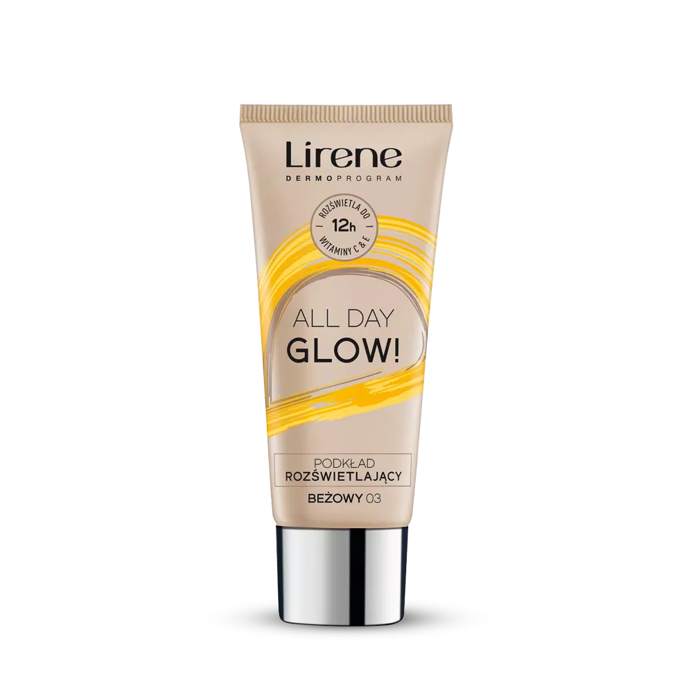 Lirene All Day Glow! Podkład Rozświetlający z Witaminą C Nr 03 Beżowy 30ml