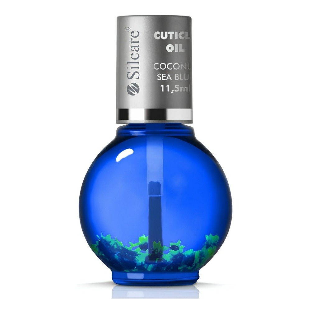 Silcare Garden of Colour Coconut Sea Blue Nail & Cuticle Oil with Flowers 11.5ml