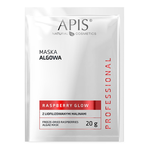 Apis Professional Raspberry Glow Maska Algowa z Liofilizowanymi Malinam dla Skóry Suchej i Odwodnionej 20g