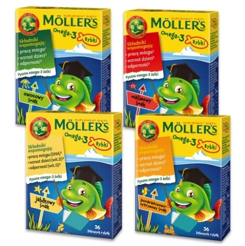 Mollers Omega - 3 Fish Jelly Candies Orange - Lemon Flavor for Children over 3 Years and Adults 36 Pieces Best Before 30.11.26