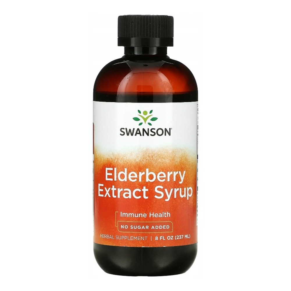 Swanson Elderberry Extract Syrup Syrop z Ekstraktu z Czarnego Bzu Wspomaga System Odpornościowy 237ml