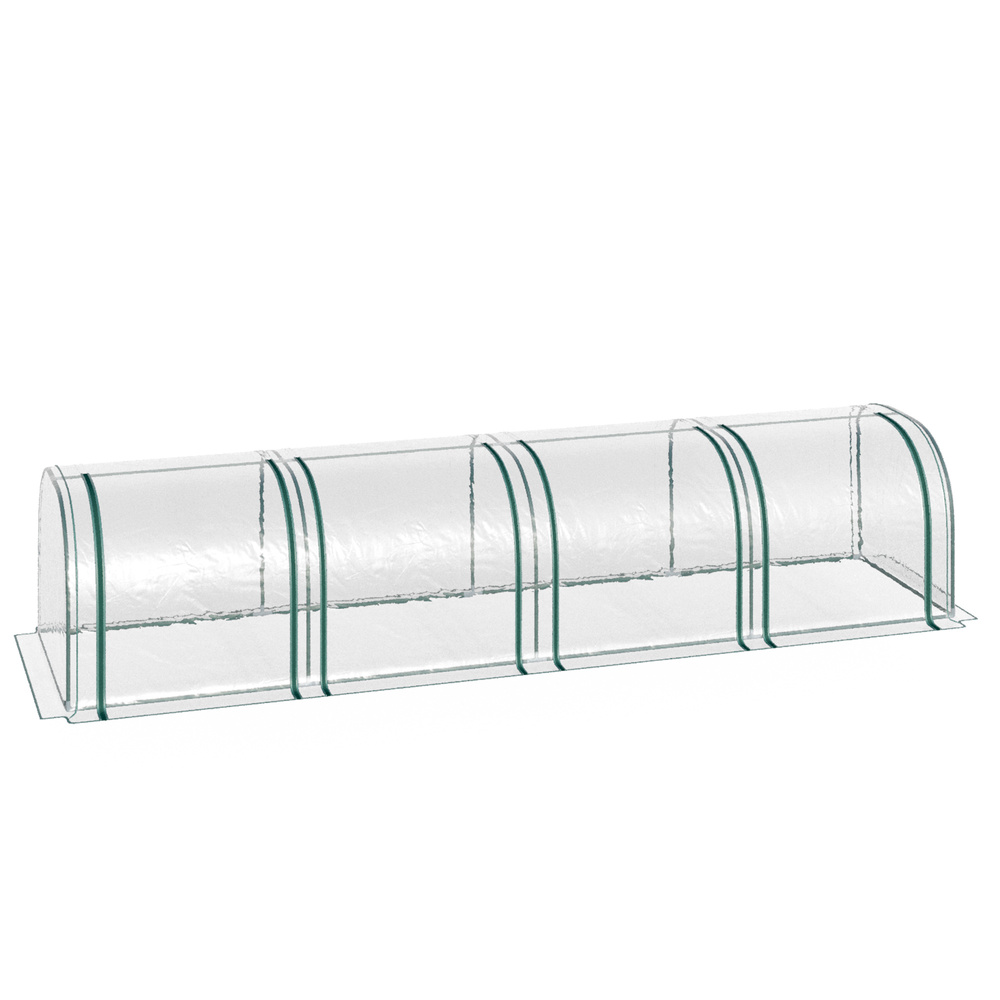 Outsunny 395 x 100 cm Low Tunnel Greenhouse - Clear