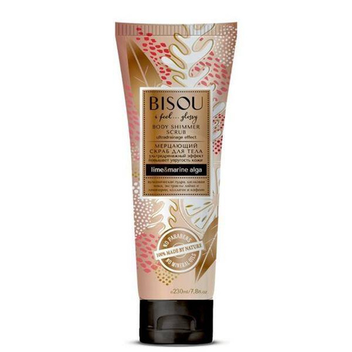 BISOU Złoty Scrub Shimmer Do Ciała Ultra-Drenujący Napina Skórę 230ML