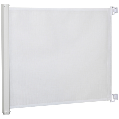 PawHut Retractable Stair Gate, Dog Pet Barrier, for Doorway, Staircase, Hallway - White