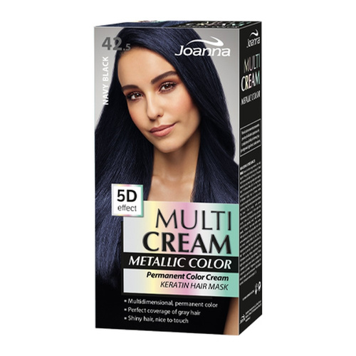 Joanna Multi Cream Color Hair Dye with 5D Effect with Long-Lasting Effect No. 42.5 Navy Black 1 Piece