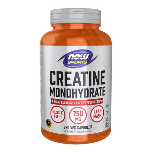 NOW Foods Creatine Monohydrate 750mg For Muscle Fuel and Lean Mass 240 Vcaps