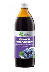 EkaMedica 100% Sok Borówka Amerykańska bez Dodatku Cukru 500ml