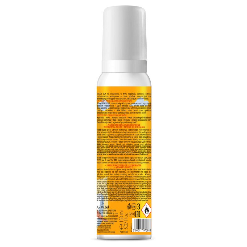 Jantar Sun Amber Moisturizing Protective Foam with Gold Dust SPF 30 150ml