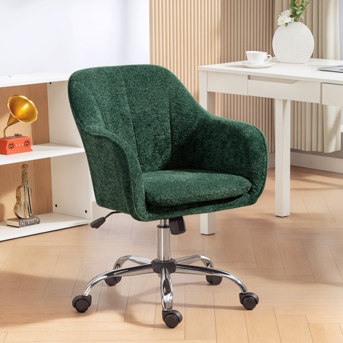 HOMCOM Snow Flannel Office Chair - Dark Green