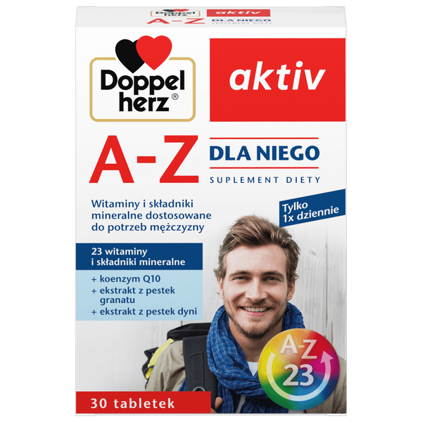 Doppelherz Aktiv A - Z dla Niego Witaminy i Minerały 30 Sztuk