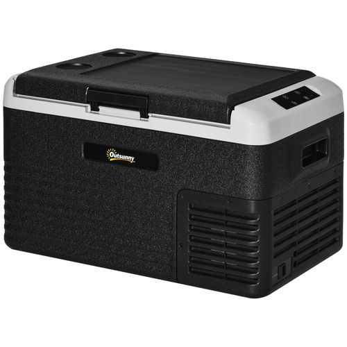 Outsunny 30L Portable Car Refrigerator - Grey and Black