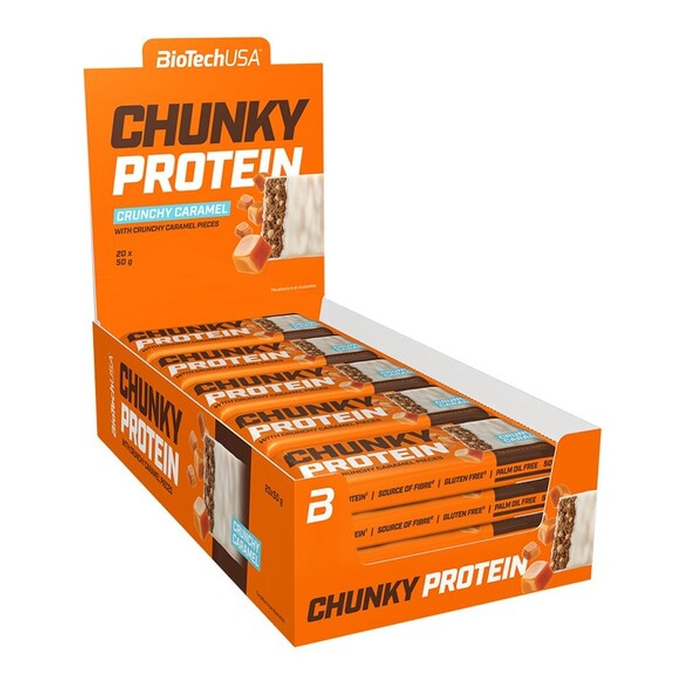 BioTechUSA Chunky Protein Bar, Crunchy Caramel 20 x 50g