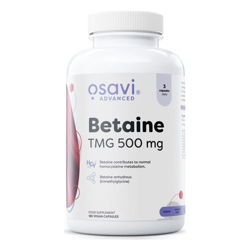 Osavi Betaine TMG betaina bezwodna 500mg 180 kapsułek wegańskich