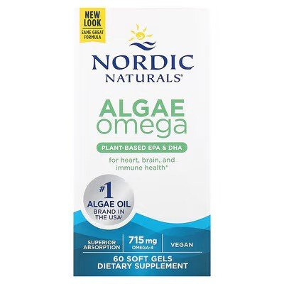 Nordic Naturals Algae Omega 715mg Omega 3 for Vegans and Vegetarians 60 Softgels