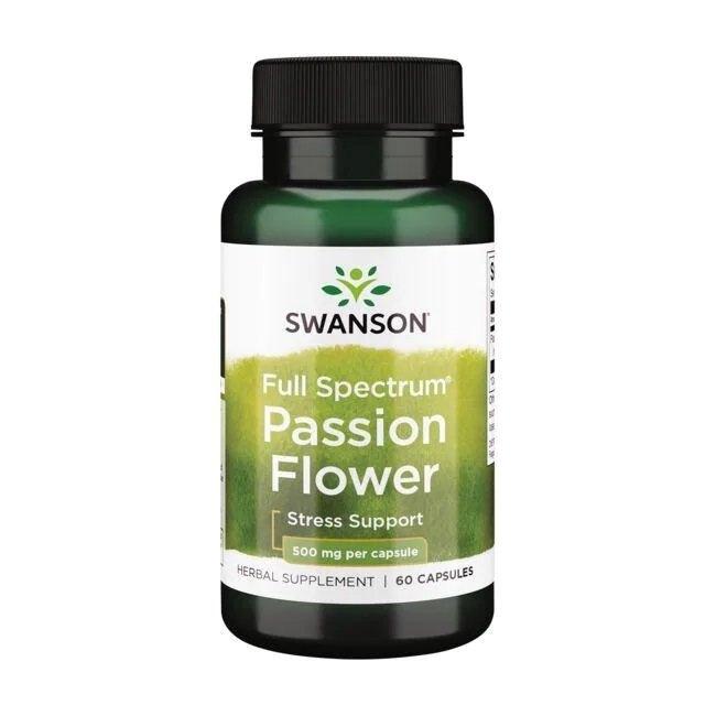Swanson Full Spectrum Passion Flower 500mg 60 Capsules