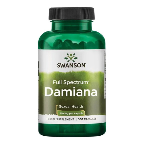 Swanson Damiana 510mg Wspomaga Układ Trawienny i Moczowy 100 Kapsułek