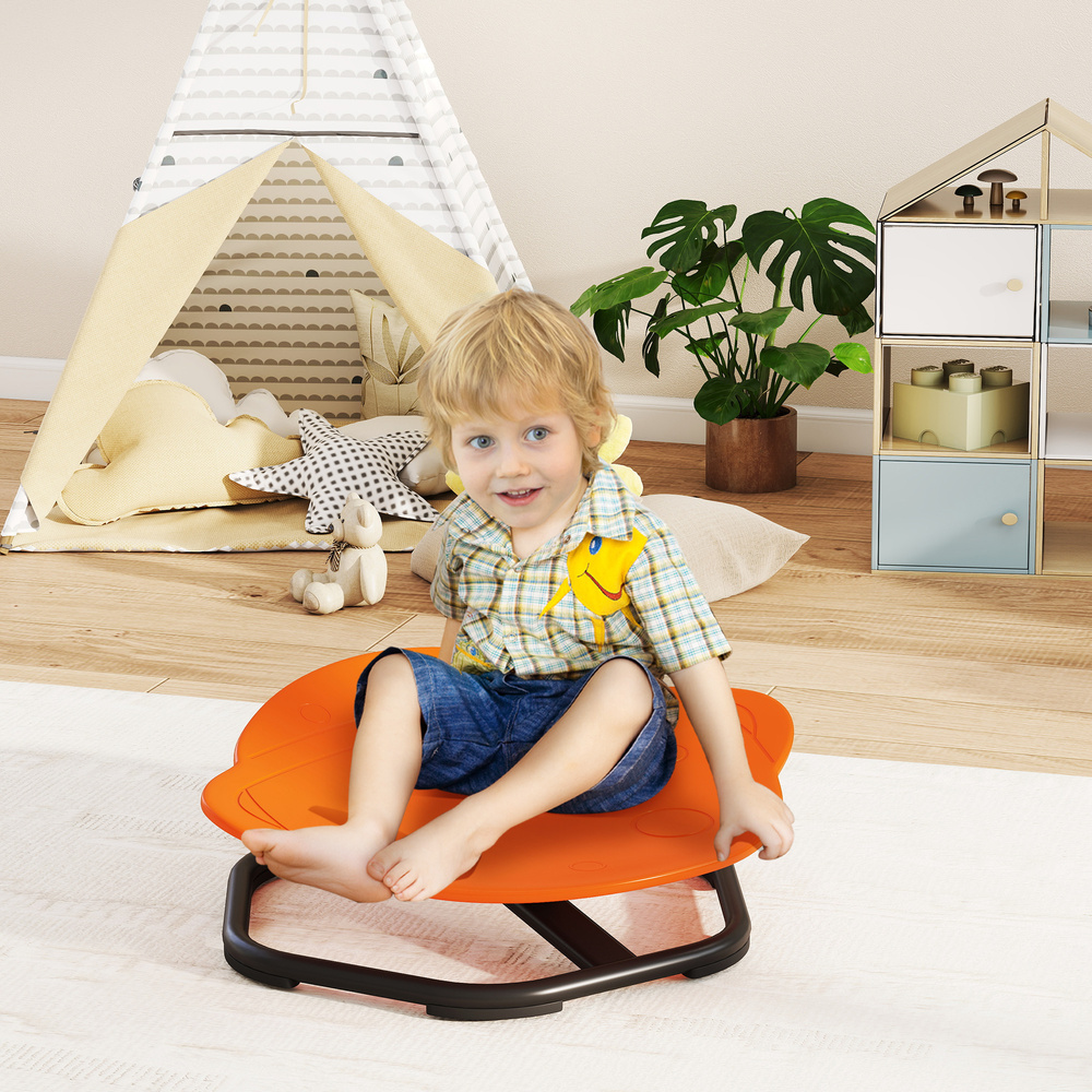 AIYAPLAY Planet-Shaped-kids Swivel Chair, Sensory Spinning Chair for Balance, Coordination Training, Orange
