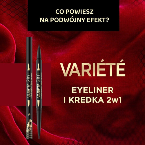 Eveline Variete Eyeliner i Kredka Podwójny Efekt 2w1 Ultra Black 1 Sztuka