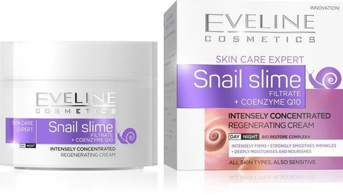 Eveline Skin Care Expert Skoncentrowany Regenerujący Krem z Filtratem ze Śluzu Ślimaka i Koenzymem Q10 na Dzień i Noc 50ml