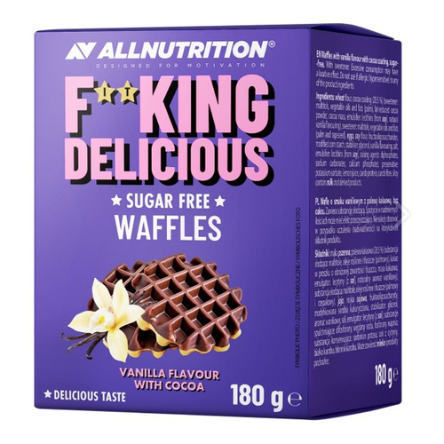 AllNutrition Fitking Delicious Waffles Wafle Wanilia z Polewą Czekoladową 180g