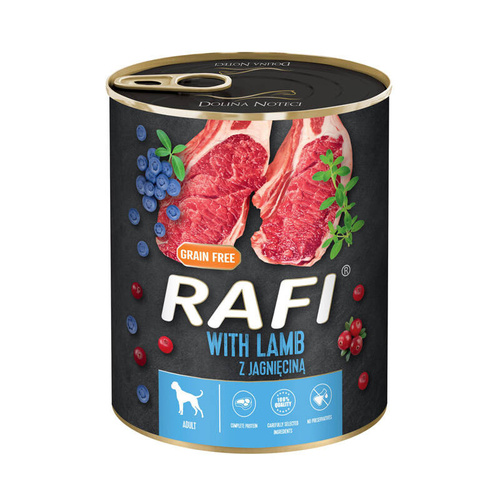 Rafi Mokra Karma z Jagnięciną dla Dorosłych Psów Wszystkich Ras 800g