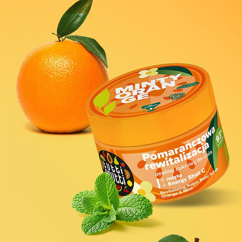 Tutti Frutti Rewitalizujący Peeling Cukrowy do Ciała Pomarańcza i Mięta + Energy Shot C 300g