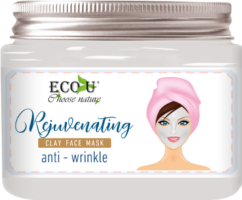 EcoU Odmładzająca Biała Maseczka Glinkowa Przeciwzmarszczkowa z Naturalnymi Składnikami 150ml