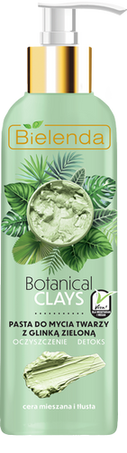BIELENDA BOTANICAL CLAYS Wegańska PASTA do mycia twarzy z glinką zieloną 215ml